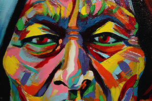 The Last Stand, by Montana Adams. Close-up from Montana Adams’s painting The Last Stand.