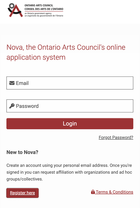 Screenshot of Nova interface