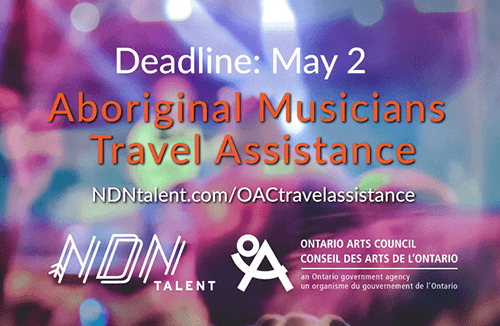 Le collectif NDN Talent administre une nouvelle initiative d’aide au déplacement au nom du Conseil des arts de l’Ontario