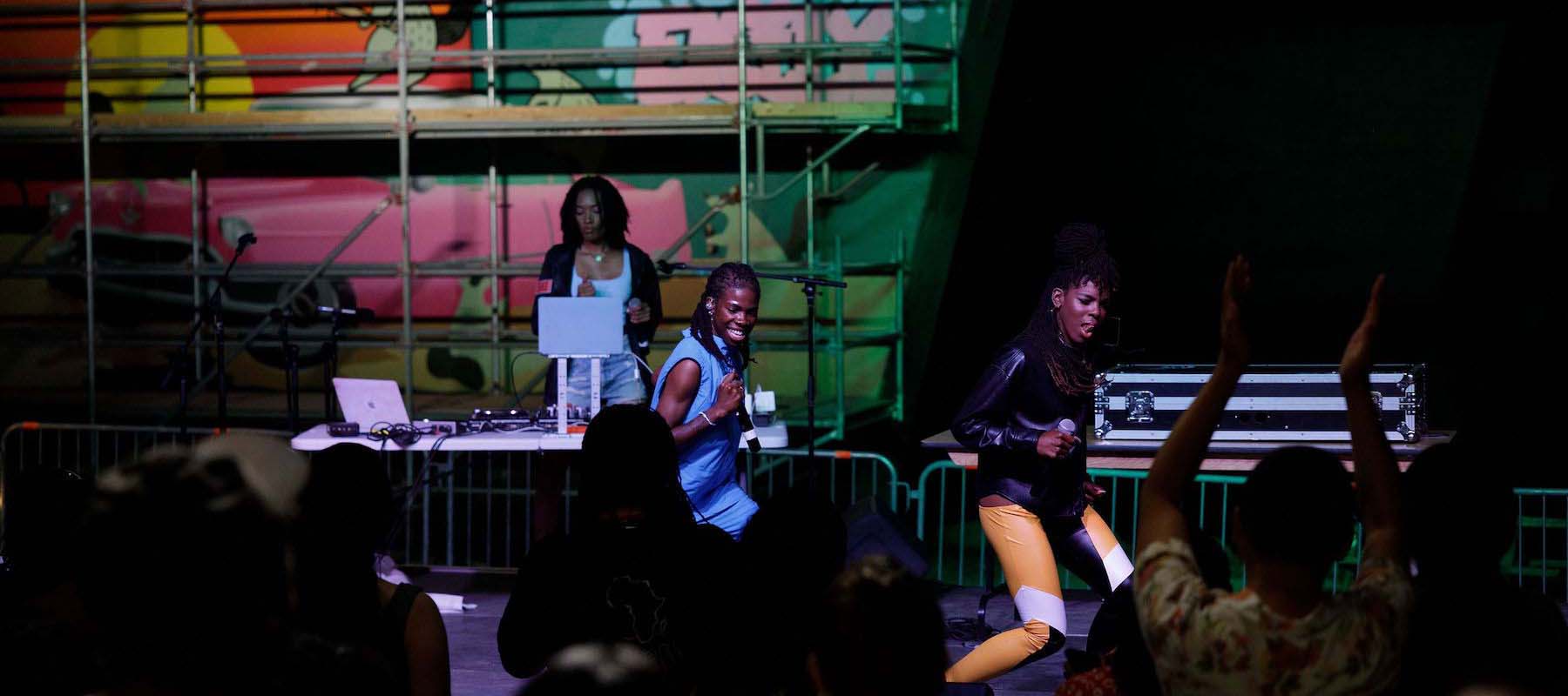 Haviah Mighty (left) and Omega Mighty perform for a crowd during the House of PainT Festival in Ottawa. (Photo: David Pistol)